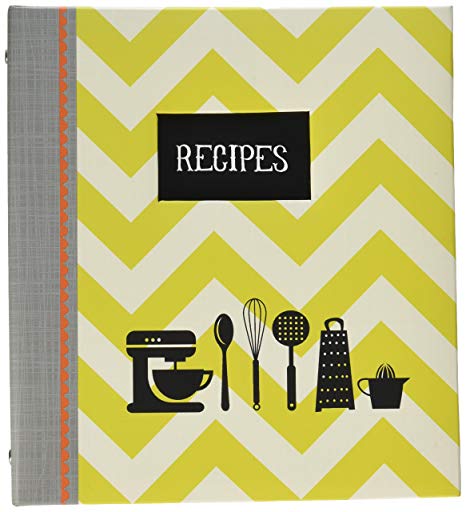 Cr gibson green striped. Cookbook clipart recipe binder