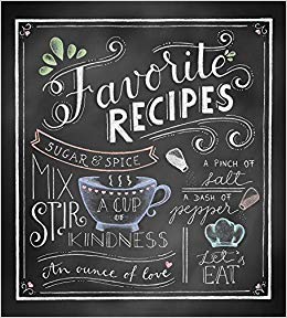 Deluxe favorite recipes chalkboard. Cookbook clipart recipe binder