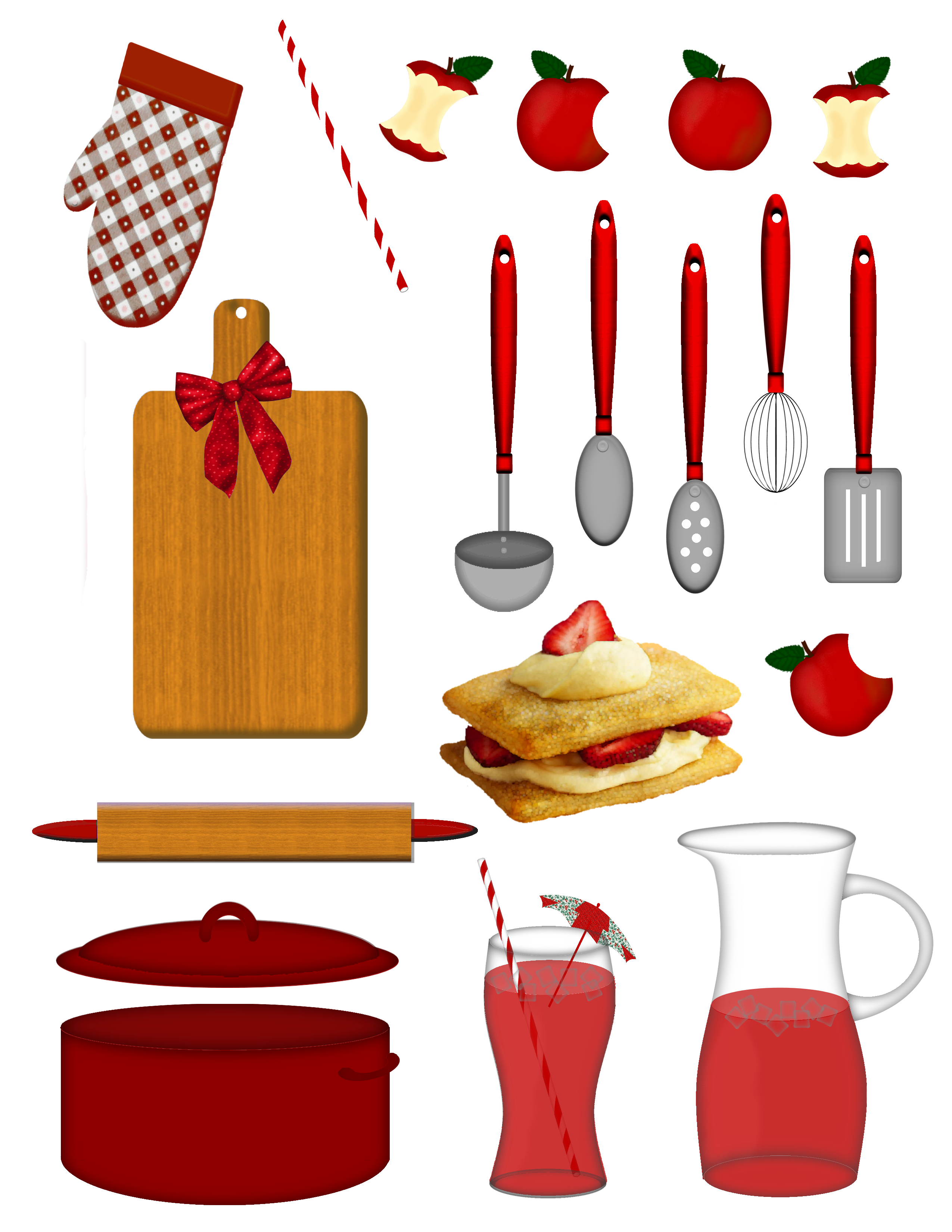 Cookbook clipart recipe binder. Free red kitchen png