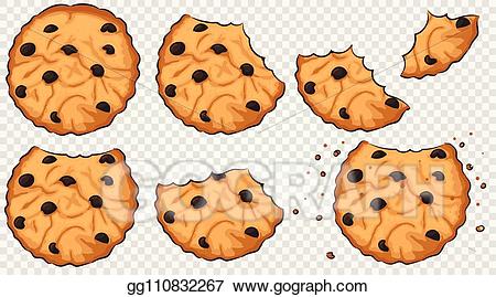 Vector stock with chocolate. Cookies clipart bitten food