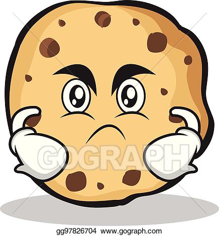 Cookies clipart character. Vector stock angry face
