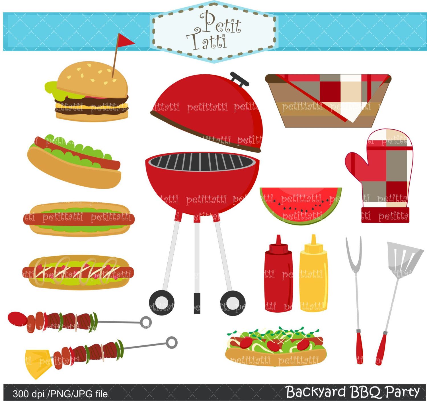 cookout clipart red grill