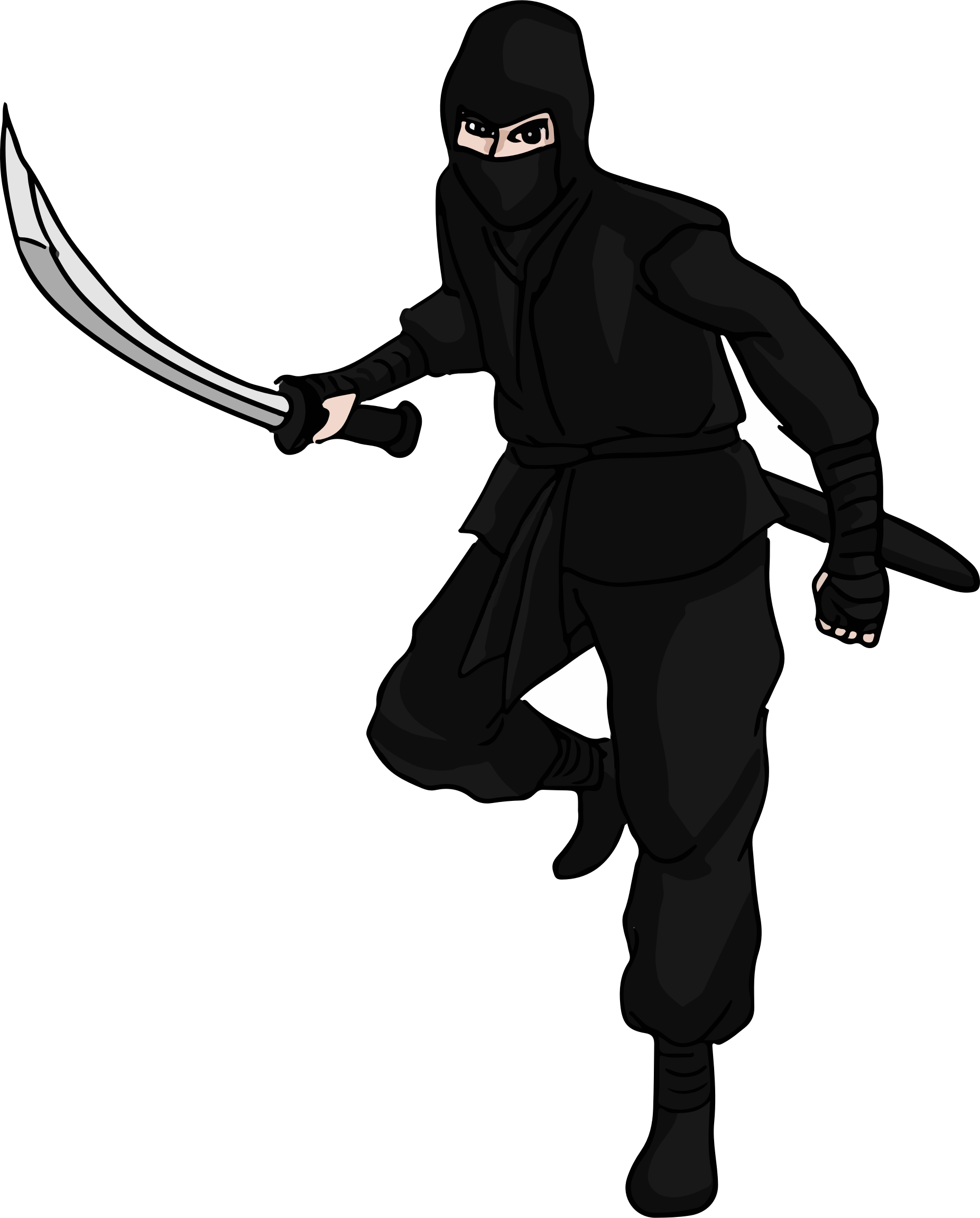 ninja clipart black and white