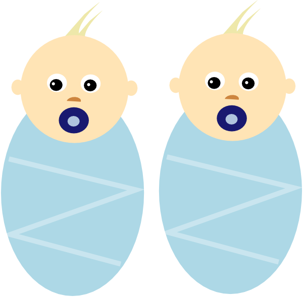 infant clipart fraternal twin