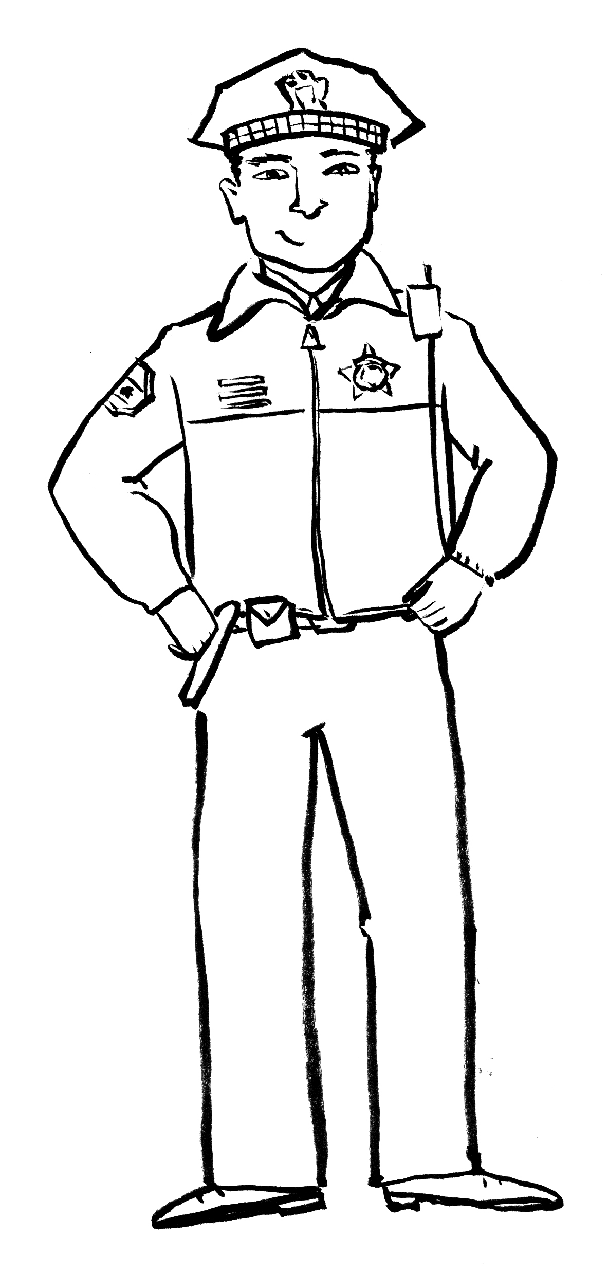 Free cop download clip. Policeman clipart black and white