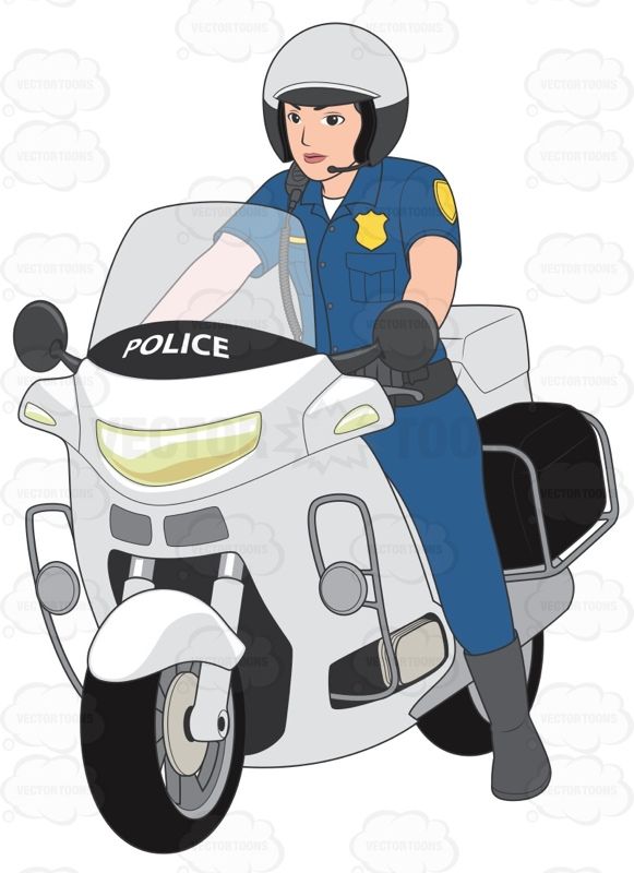motorcycle clipart police officer