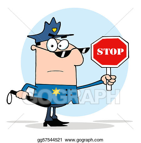Cop clipart police stop. Vector stock traffic officer