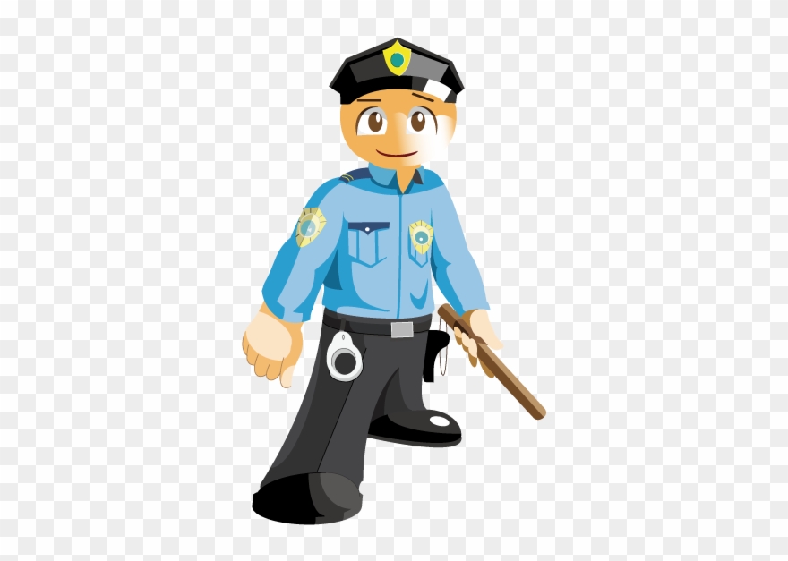 Police clipart career. Cartoon security guard with
