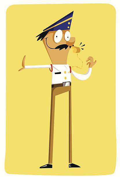 Cop clipart traffic indian policeman. A vector cartoon illustration