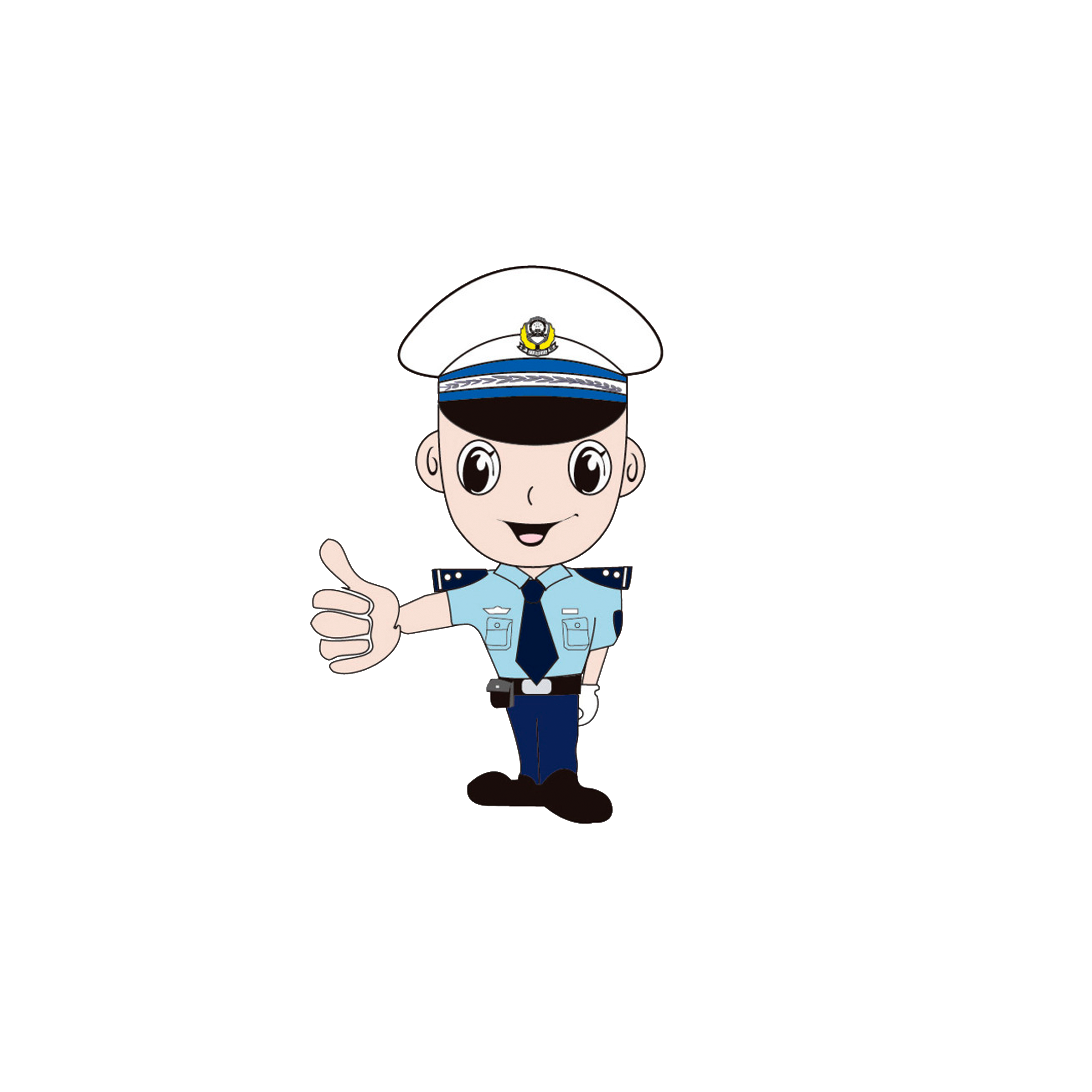 Thumb signal gesture officer. Police clipart parking enforcement
