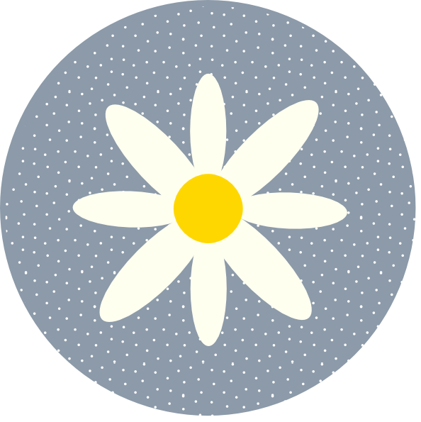 Polka dot circle blue. Coral clipart daisy