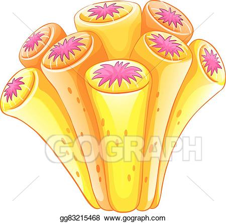 Vector illustration reef in. Coral clipart yellow coral