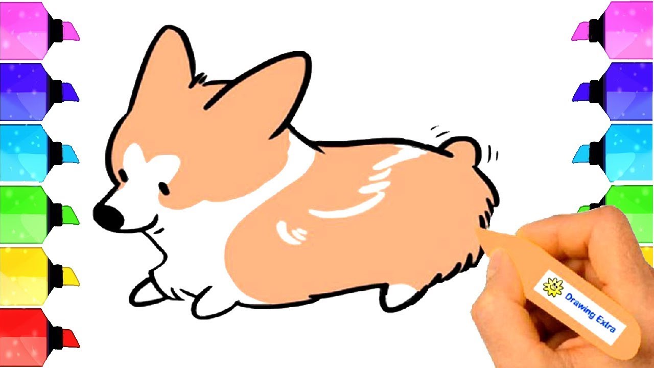 corgi clipart easy draw