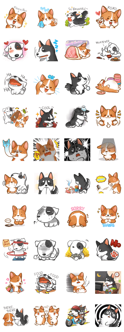 Corgi clipart sticker. Line creators stickers the