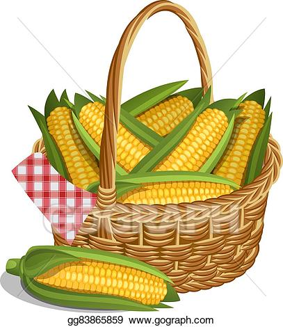corn clipart basket