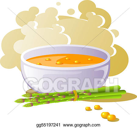 Vector art a bowl. Soup clipart corn soup