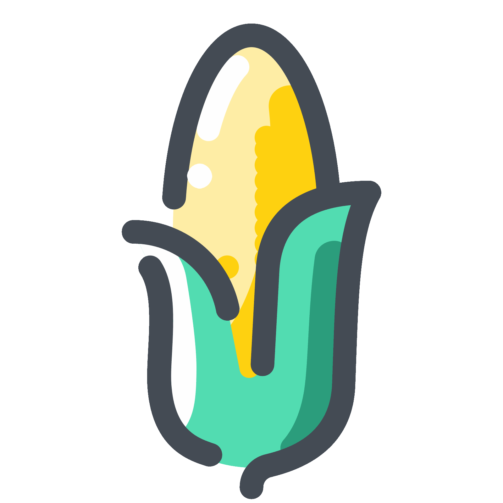  yellow png icon. Corn clipart flat design