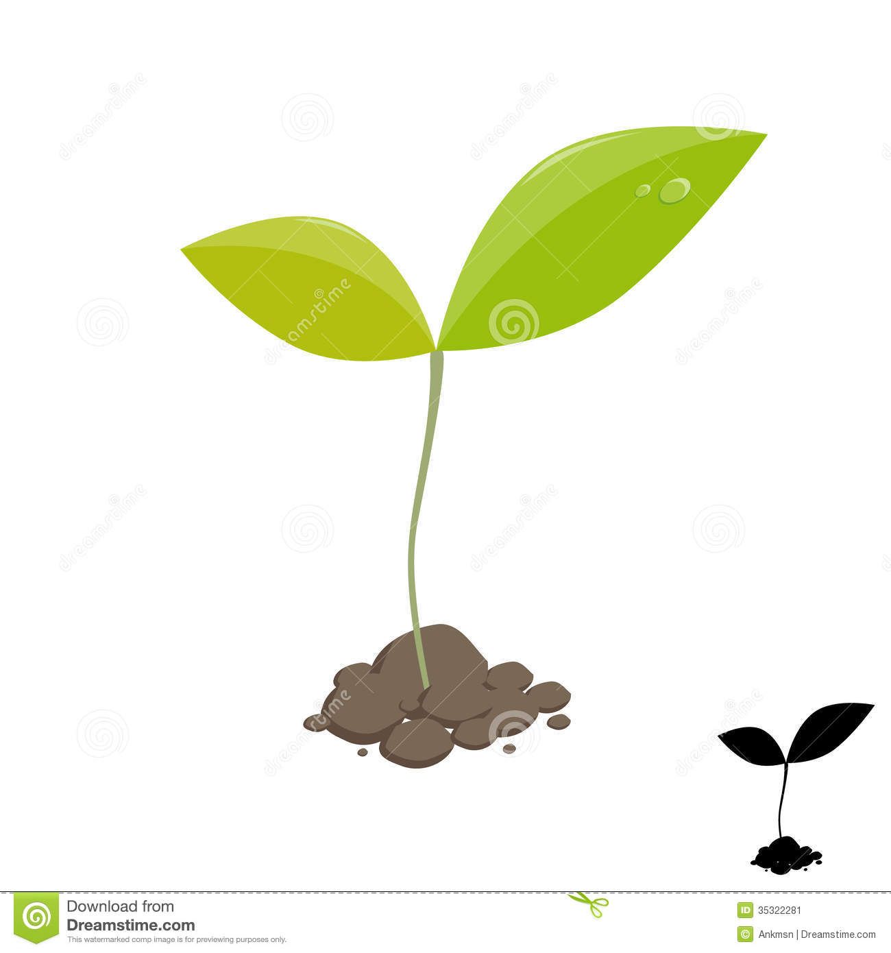 Sprouting seed little plant. Seedling clipart sprouted