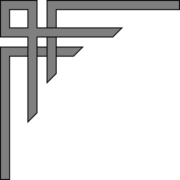 Corner clipart border. Grey clip art at