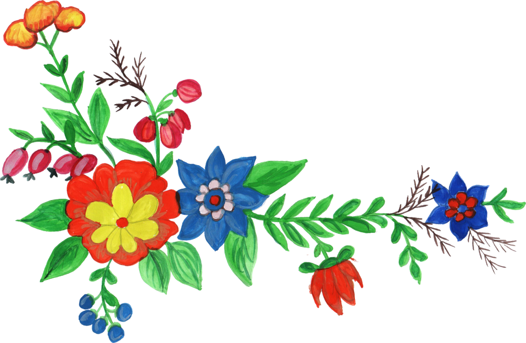 Watercolour flowers floral design. Corner clipart watercolor