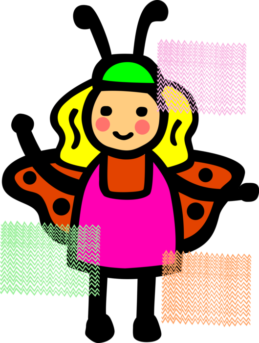 Young clipart youngster. In fairy butterfly costume