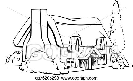 farmhouse clipart thatched roof