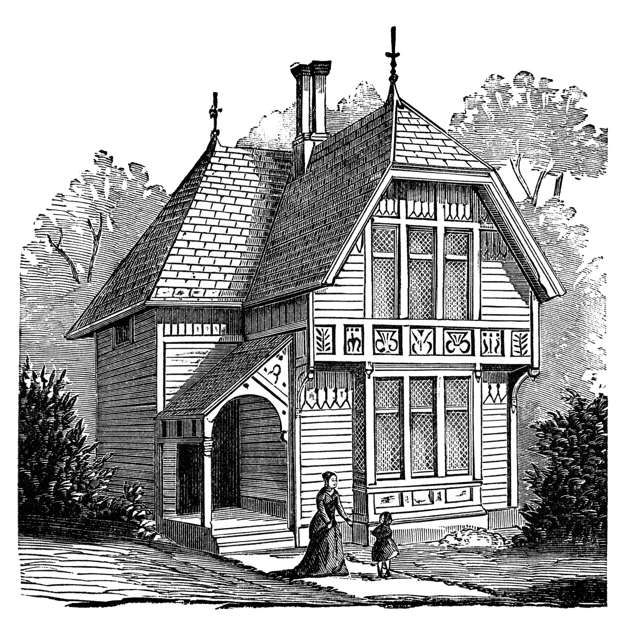 Two story victorian free. Cottage clipart old cottage