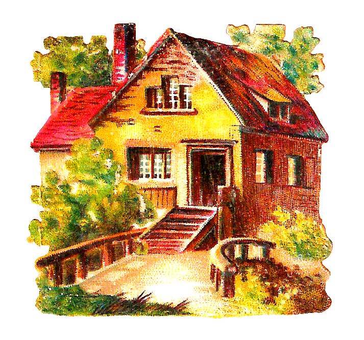 cottage clipart vintage house