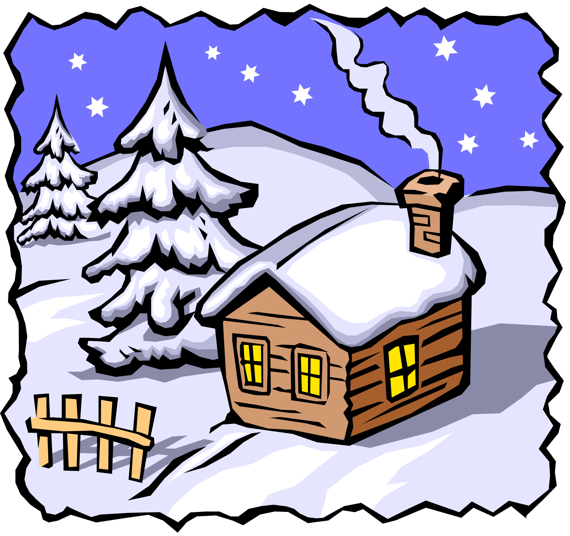 cottage clipart winter
