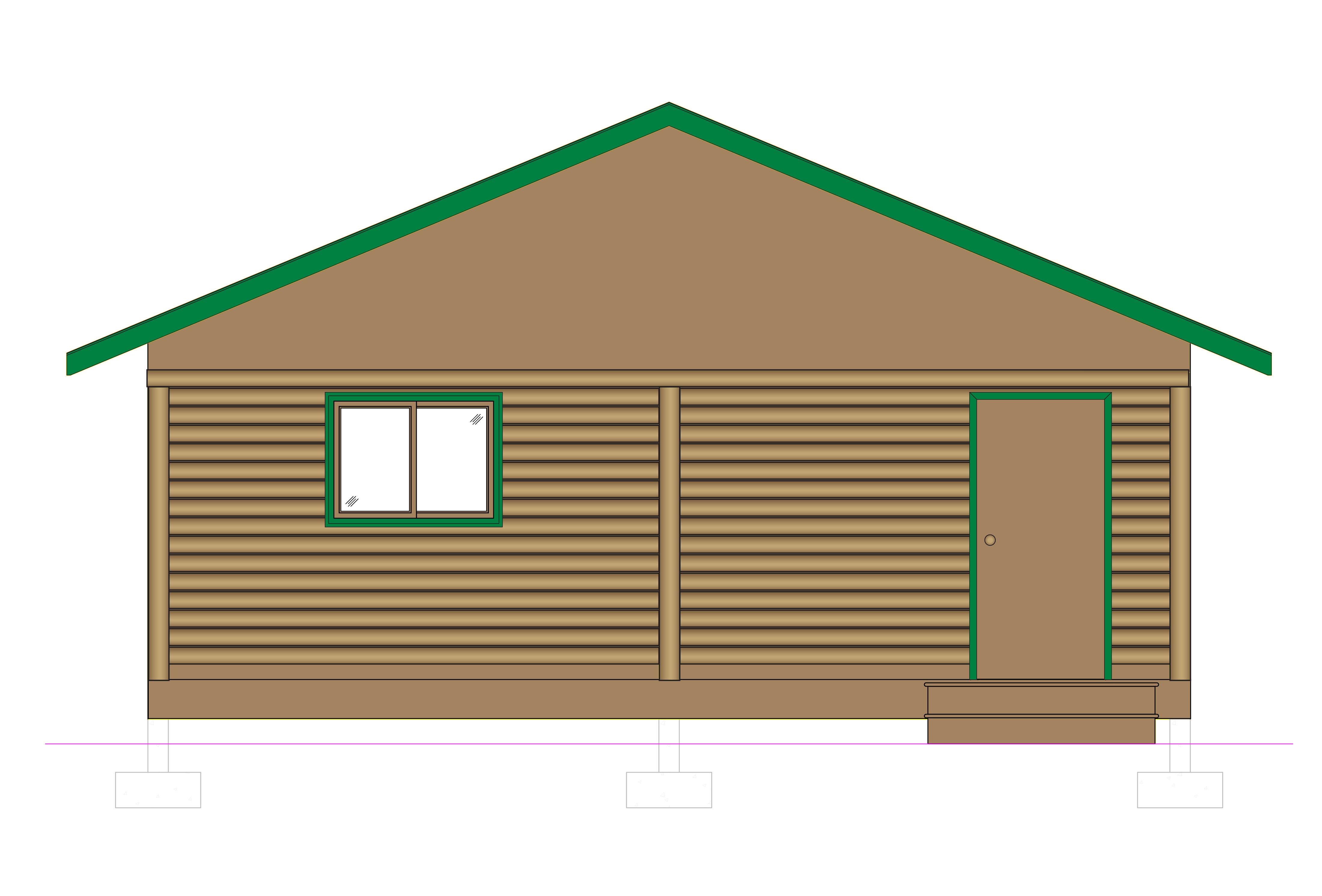 Cottage wooden cabin