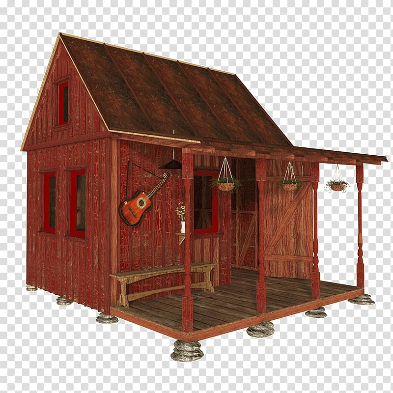 Shed log house plan. Cottage clipart wooden cabin