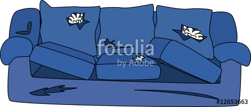 Couch clipart broken. Stock image and royalty
