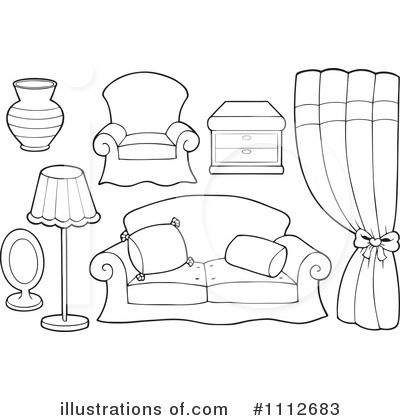 couch clipart coloring page