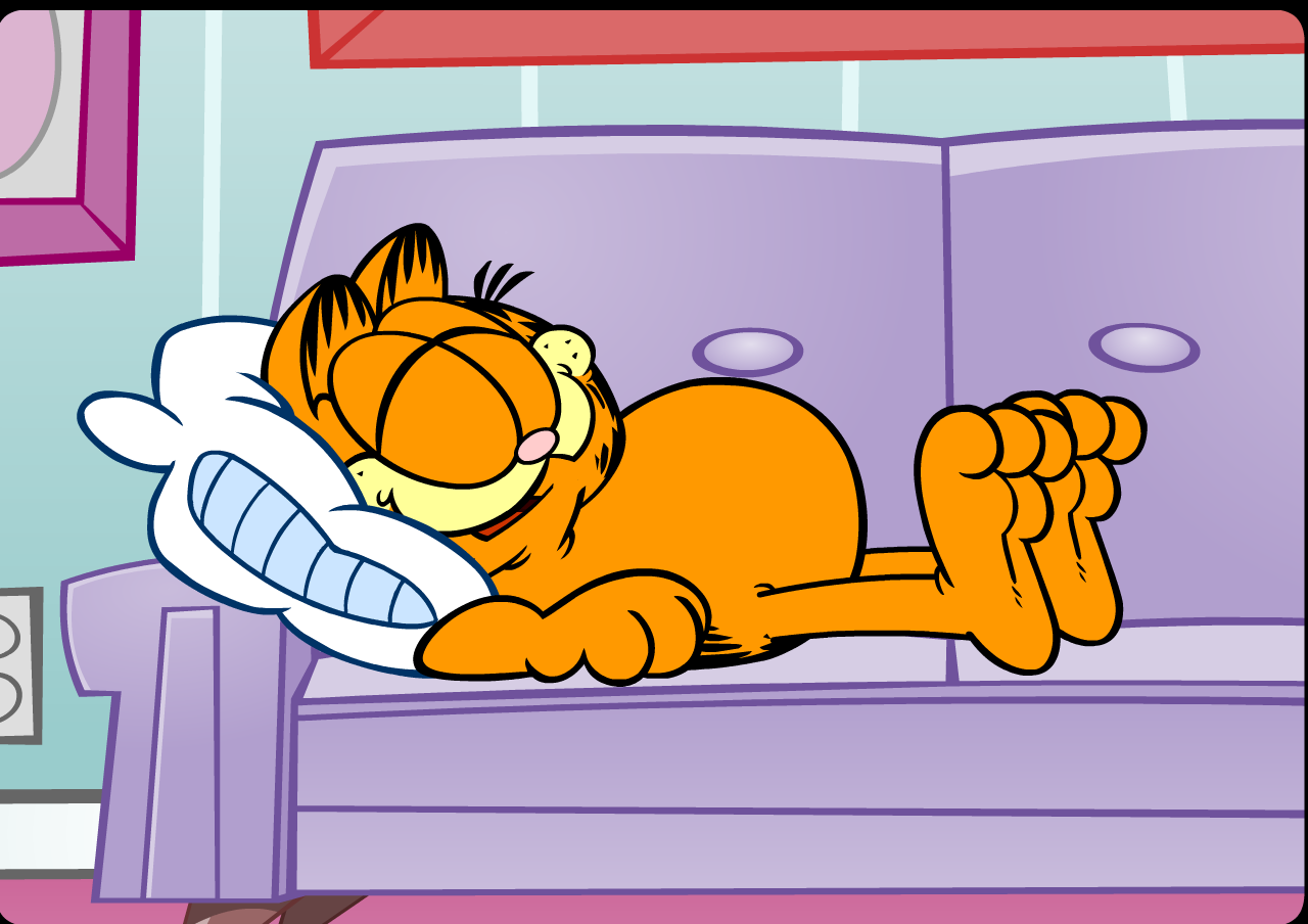 Couch clipart comic. Garfield sleeping on cartoon