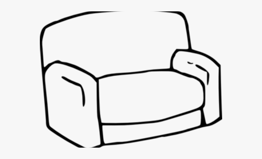 Simple sofa free cliparts. Couch clipart line art