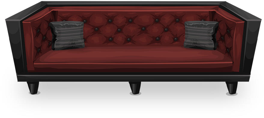 couch clipart red pillow