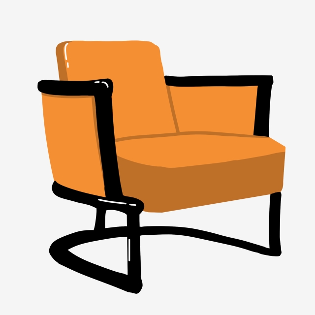 Couch clipart single sofa. Furniture illustration 
