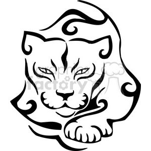 cougar clipart black and white