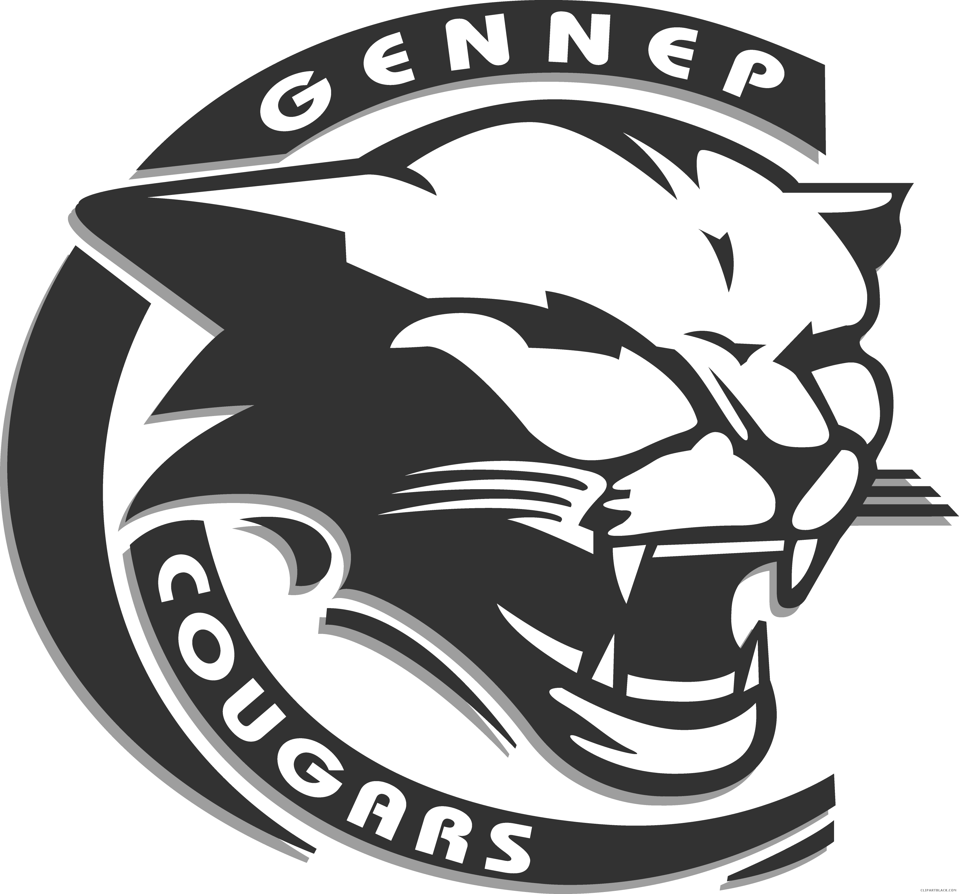 cougar clipart black and white