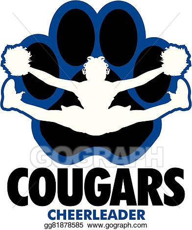 Cougar clipart cheer. Eps illustration cougars cheerleader
