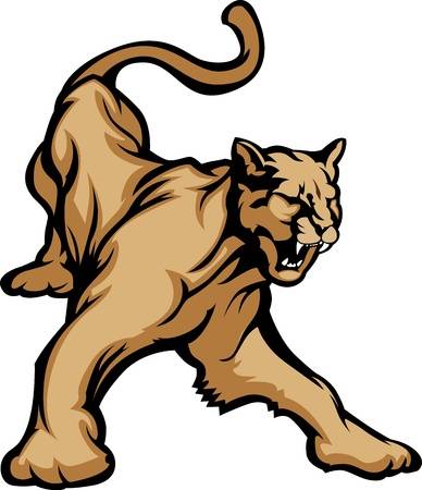 Need a cartoon mascot. Cougar clipart cute