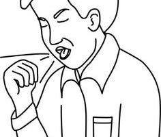 cough clipart black and white