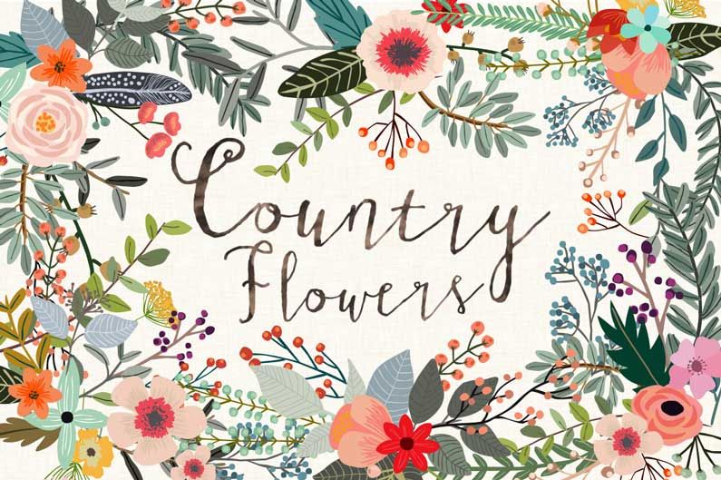 country clipart country flower