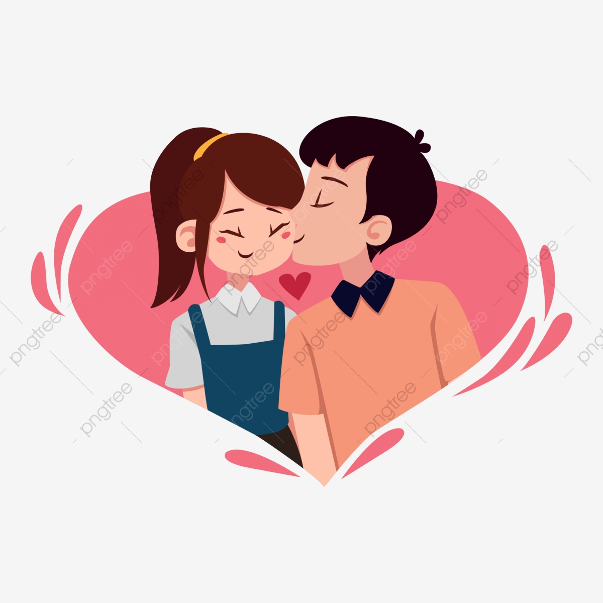 Couple characters love . Kiss clipart cartoon kiss