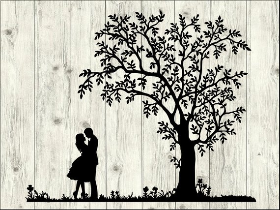 Couple clipart file. Svg bundle tree cut