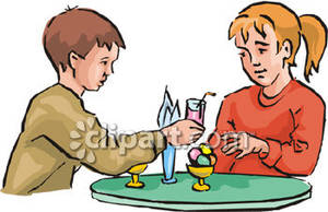 Couple clipart first date. Young on a at