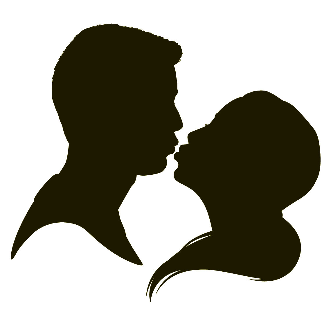Kiss clipart couple silhouette. 