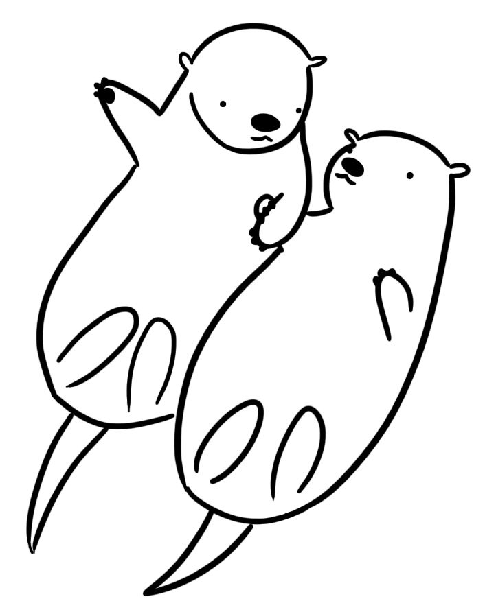 otter clipart two
