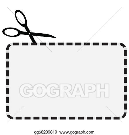 Vector illustration stock clip. Coupon clipart dotted line