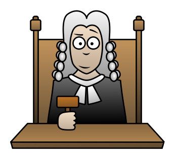 Cartoon picture of a. Judge clipart civil court